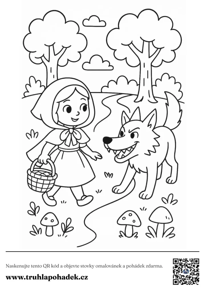 Červená karkulka omalovánka