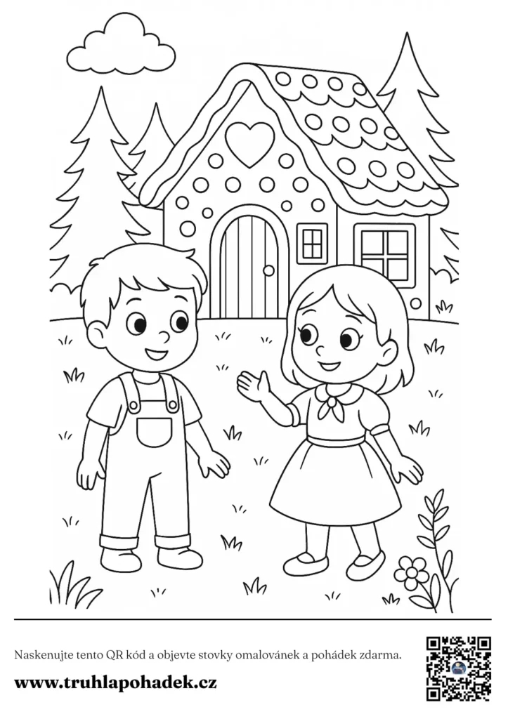 O Perníková chaloupce omalovánka