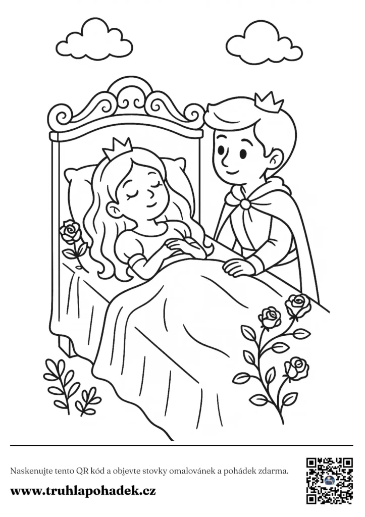 Šípková růženka omalovánka