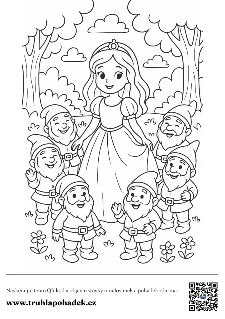 Sněhurka omalovánky